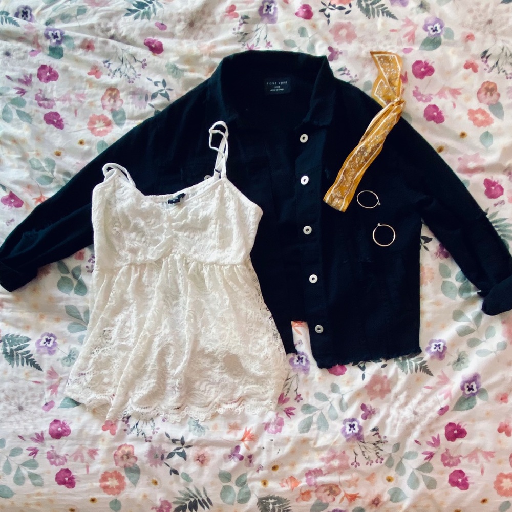 Black distressed Jean jacket